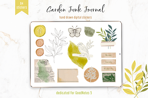 Garden Junk Journal Digital Stickers