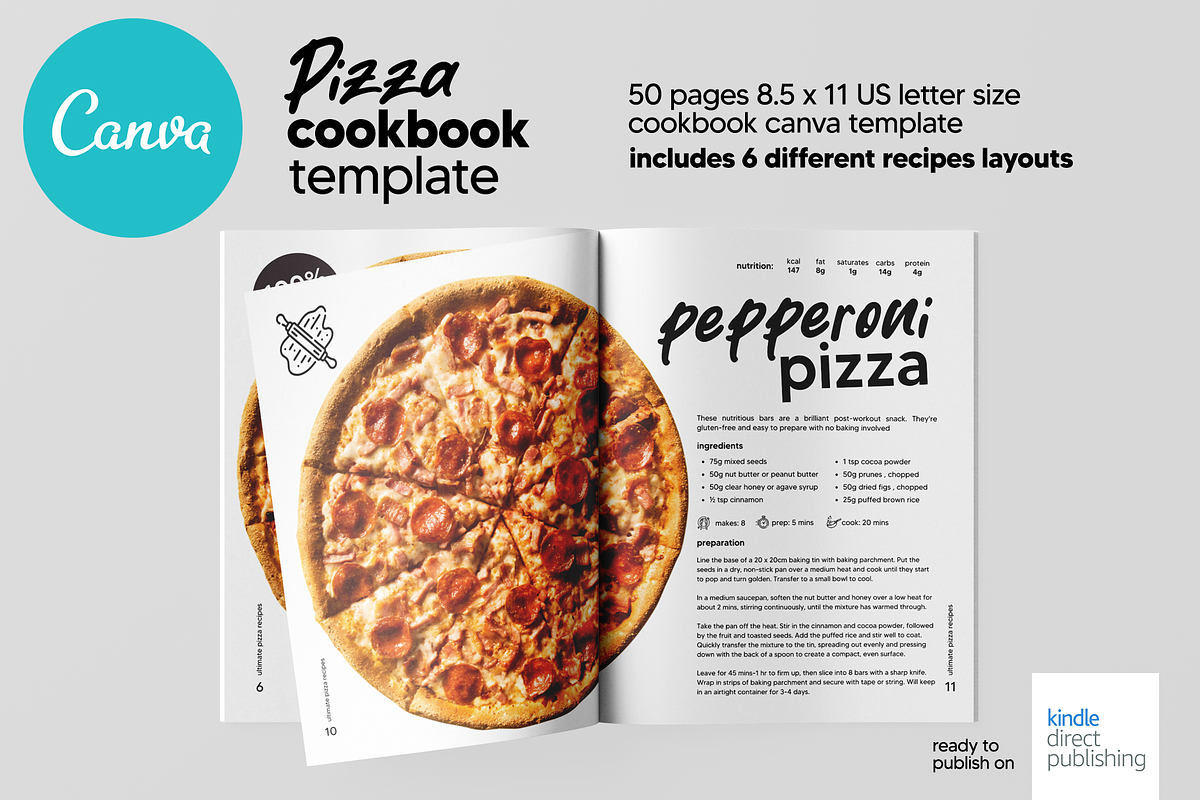 Canva Pizza US Letter CookBook, a Print Template by DeLaGranSiete (Photo 6 of 11)
