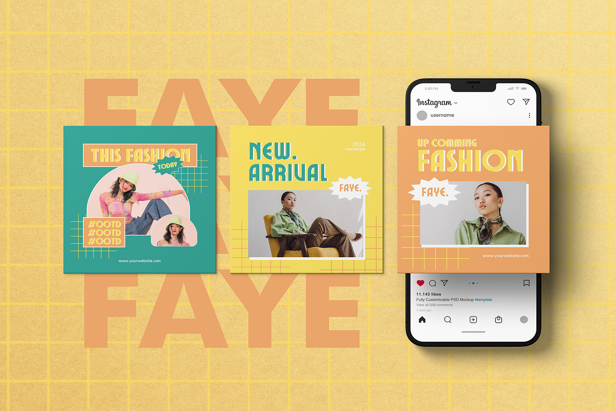 FAYE - Instagram Post, a Social Media Template by ONESADYA (Photo 2 of 8)