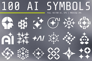 100 Artificial Intelligence Symbols