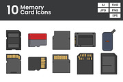 Memory Card Outline Color Icons, a Duotone Icon by erifqizeicon (Thumbnail 3 of 5)