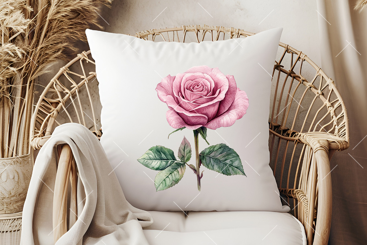 Pink Garden Watercolor Clipart, an Illustration by OK Design (Photo 4 of 6)