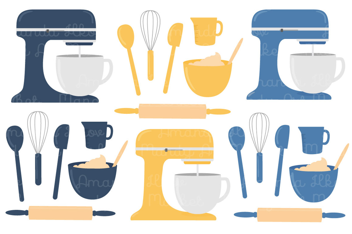 Navy & Yellow Baking Vectors, an Illustration by Amanda Ilkov (Photo 3 of 4)