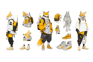 Fox character cartoon vector set, an Animal Illustration by Onyx