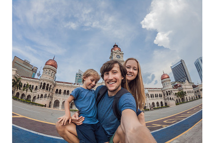happy family makes selfie on the, an Architecture Photo by Elizaveta Galitskaya