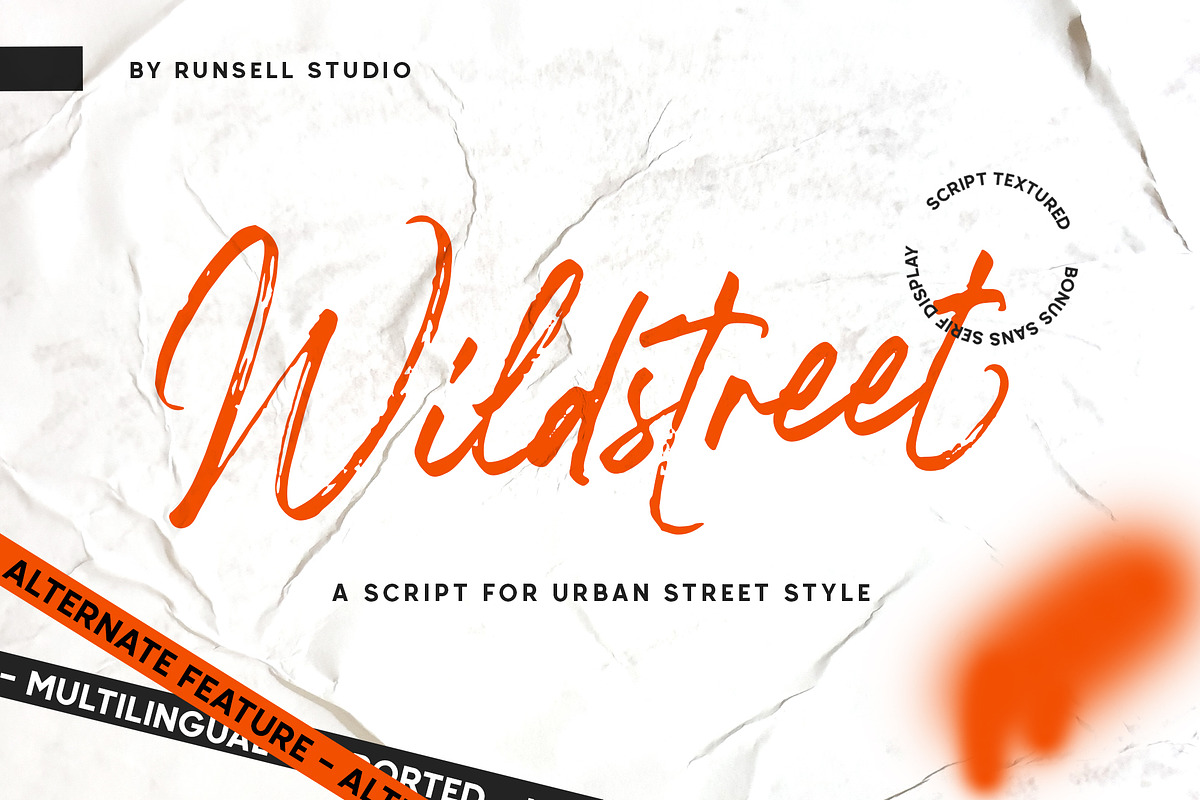 Wildstreet Script + Bonus Font, a Script Font by Runsell Studio (Photo 1 of 10)