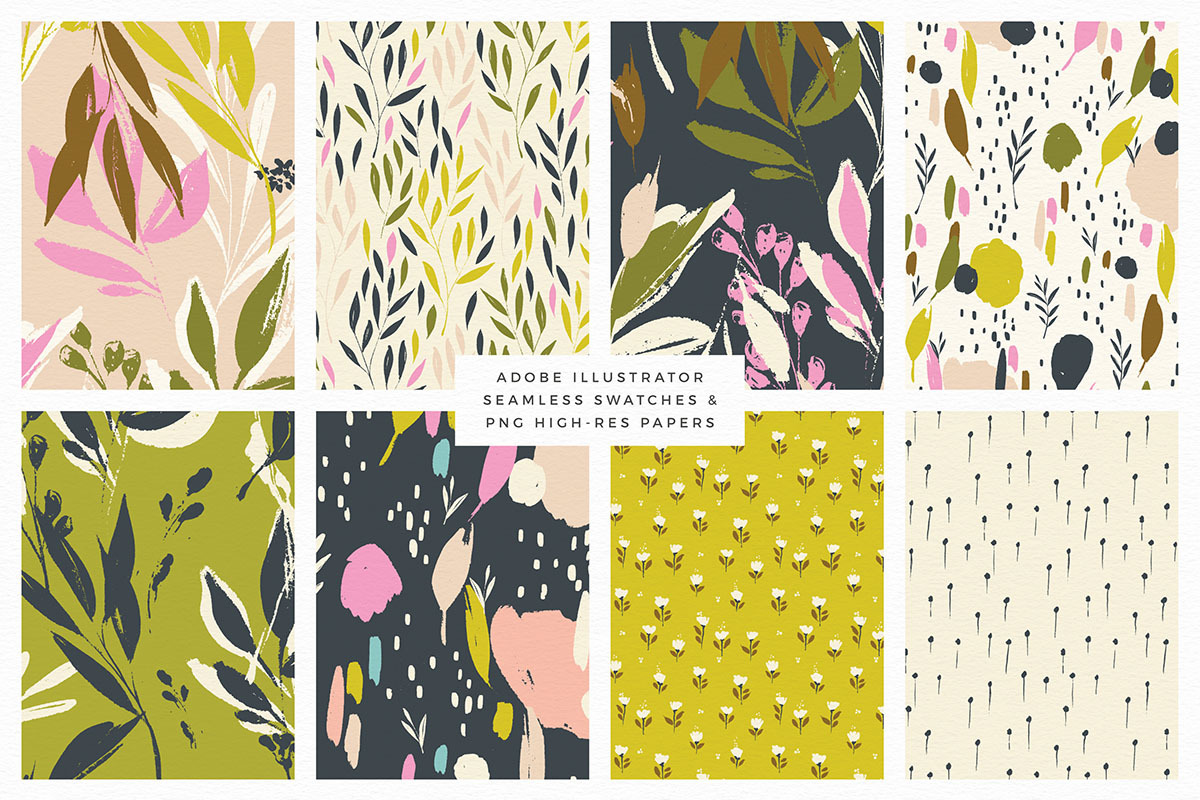 Ink botanicals, logos & patterns, a Texture Illustration by Lisa Glanz (Photo 30 of 32)