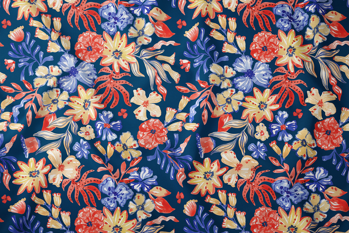 Folk Floral Ornamental Pattern, a Pattern Graphic by SirenaArt (Photo 7 of 16)
