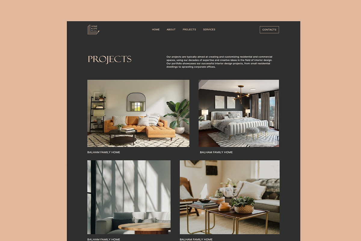 Interior Design Website UI/UX Design, a Websites & App Template by Aisaa