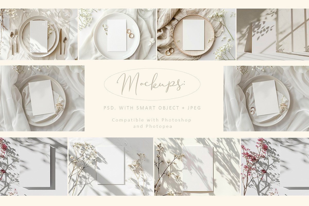 Seasonal Stationery Card Mockups., a Product Mockup by Designwork (Photo 5 of 11)