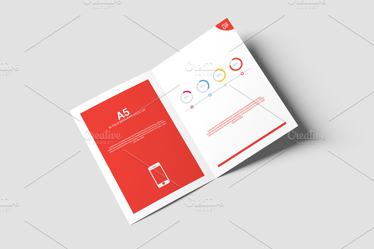 Bi-Fold Brochure Mock-Up - A5 A4, a Print Template by AlkStudio
