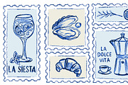 Hand drawn Amalfi coast postage, a Food Illustration by Zimages (Thumbnail 3 of 3)
