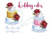 Watercolor wedding cakes, a Decorative Illustration by El Design (Thumbnail 2 of 2)