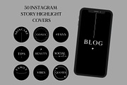 Black Instagram Highlight Covers, a Social Media Template by Boltik Studio (Thumbnail 7 of 7)