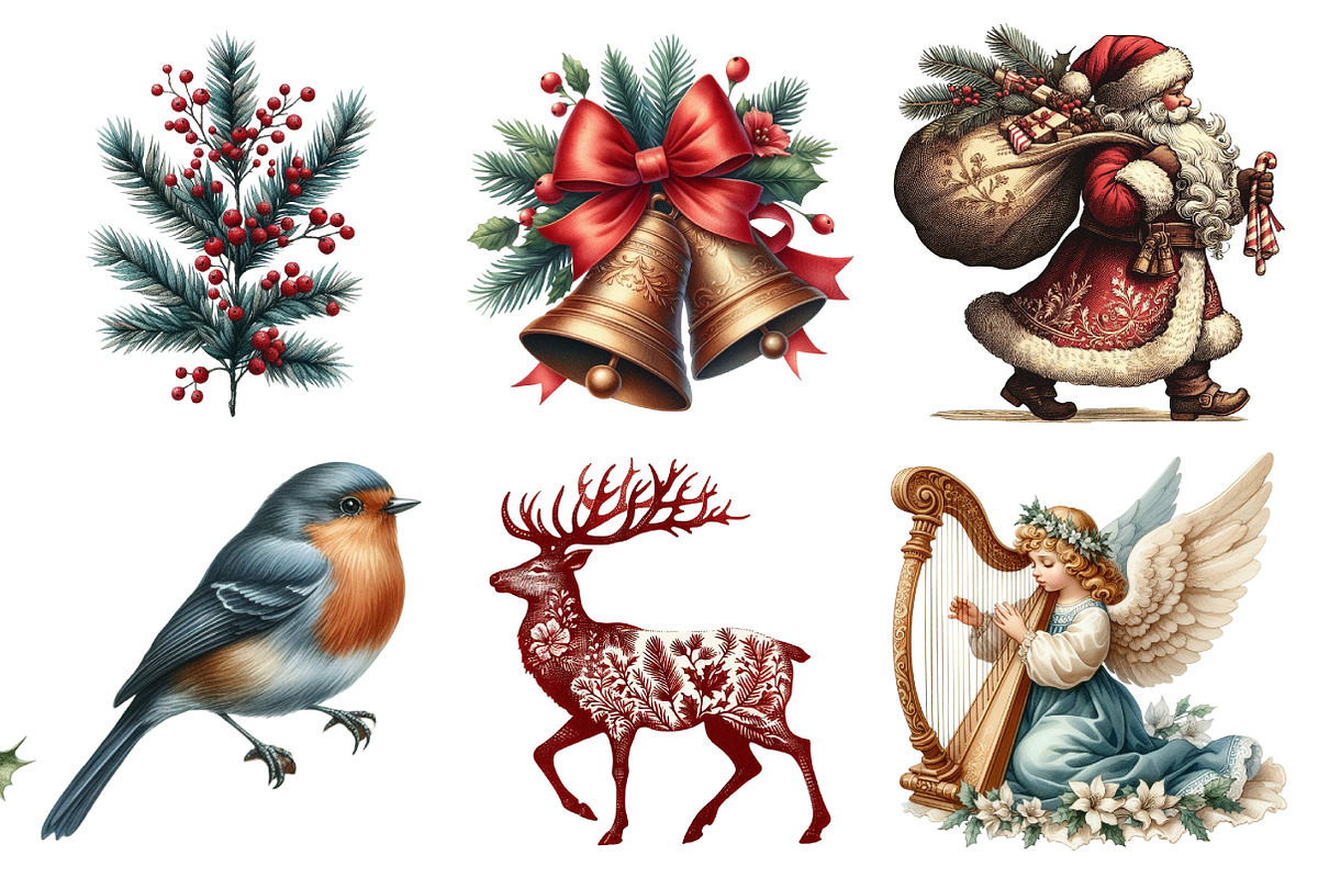 Christmas Toile Clipart, an Illustration by Daily.Designs (Photo 5 of 5)