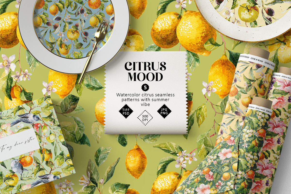 Citrus mood-summer seamless patterns, a Pattern Graphic by Pamyatka Shop (Photo 1 of 13)
