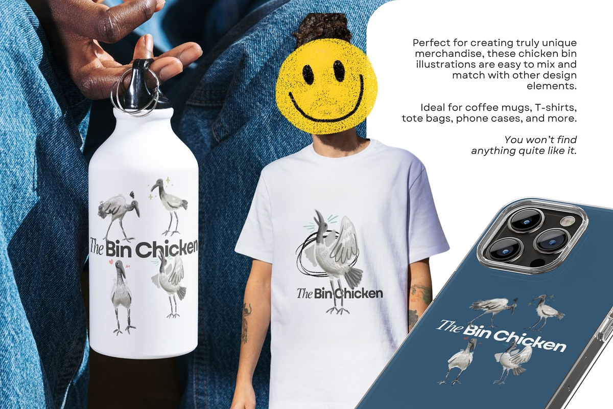 4 Bin Chicken (Ibis) Illustrations, an Animal Illustration by ghodzilla_draws (Photo 3 of 3)