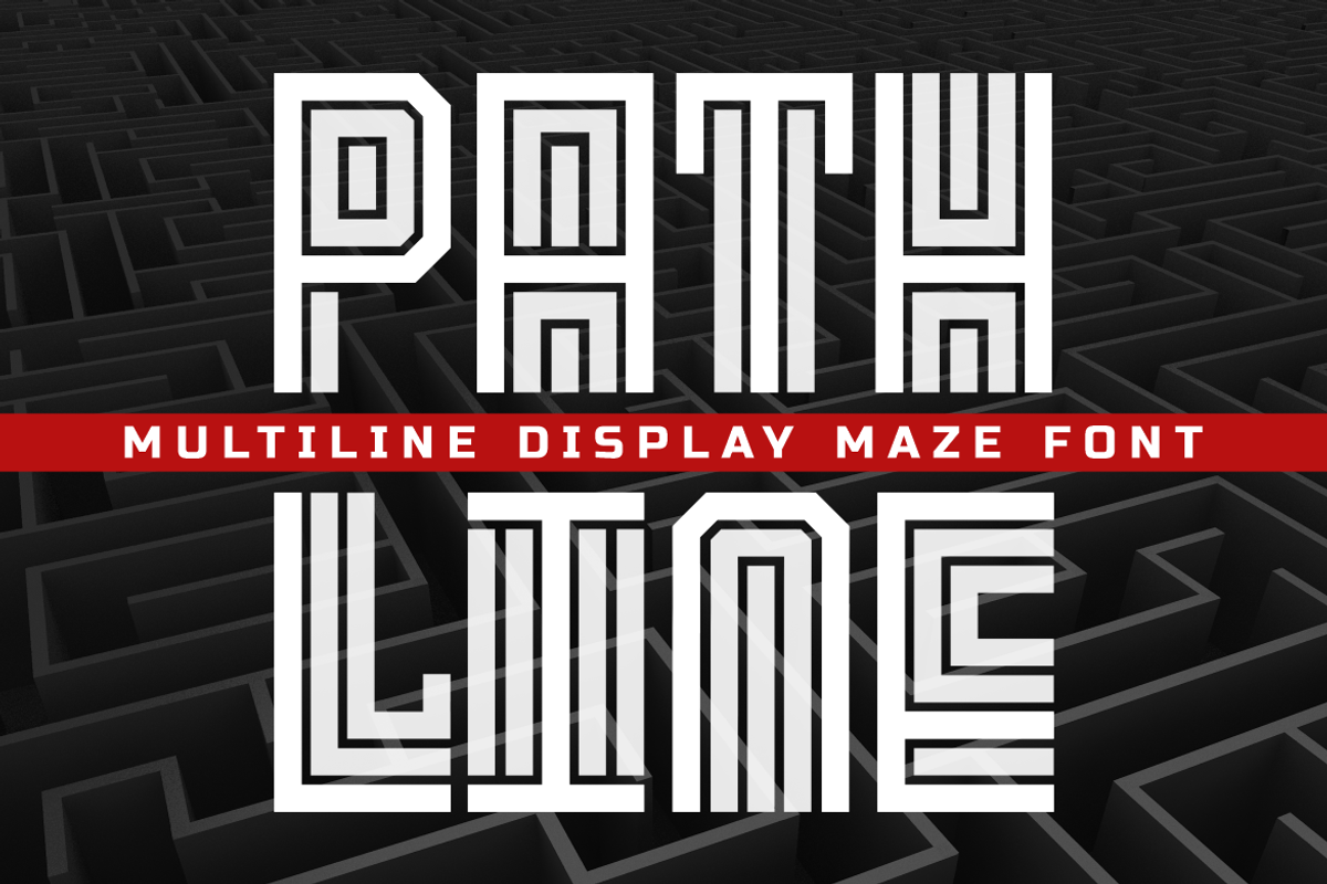 Pathline Multiline Maze Font, a Font by PutraCetol Studio (Photo 1 of 5)