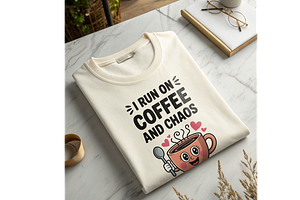 Coffee Chaos Cute Quote SVG Design, an Object Illustration by Annudesign
