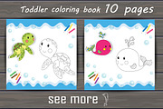 Sea creatures Toddler coloring book, a Brochure Template by Lidiebug (Thumbnail 2 of 4)