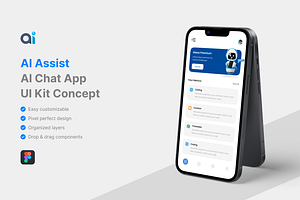 AI Assist - AI Chat App UI Kit, an UI Kit Template by iDoodle Studio