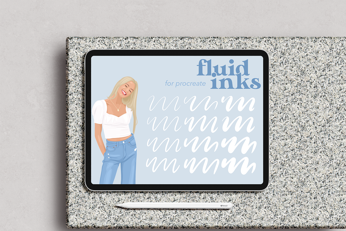 Fluid Inks Brush Pack for Procreate, a Brush Add-On by cathconofolio (Photo 3 of 5)