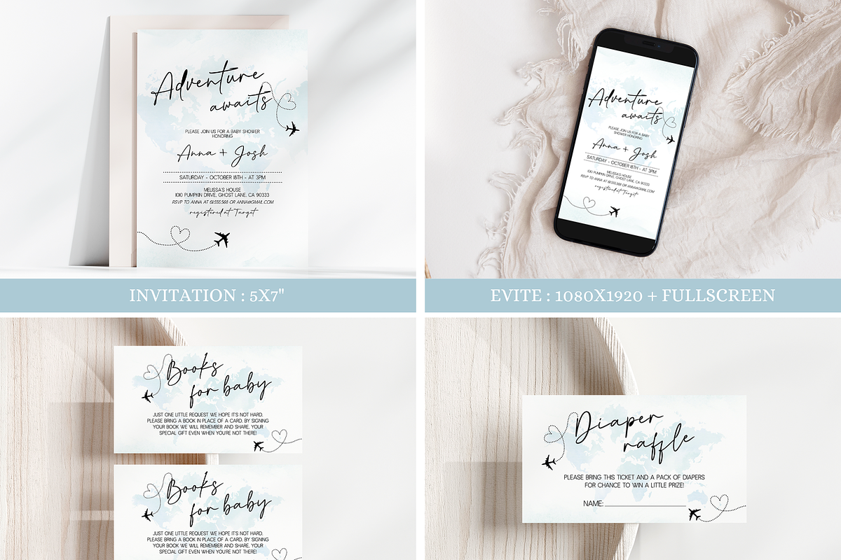 Adventure Baby Shower Invitation, an Invitation Template by Digital_Mind (Photo 2 of 9)