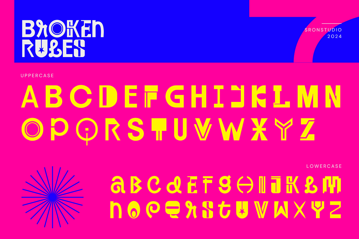 Broken Rules - Anti Design Font, a Symbol Font by Sronstudio (Photo 11 of 12)