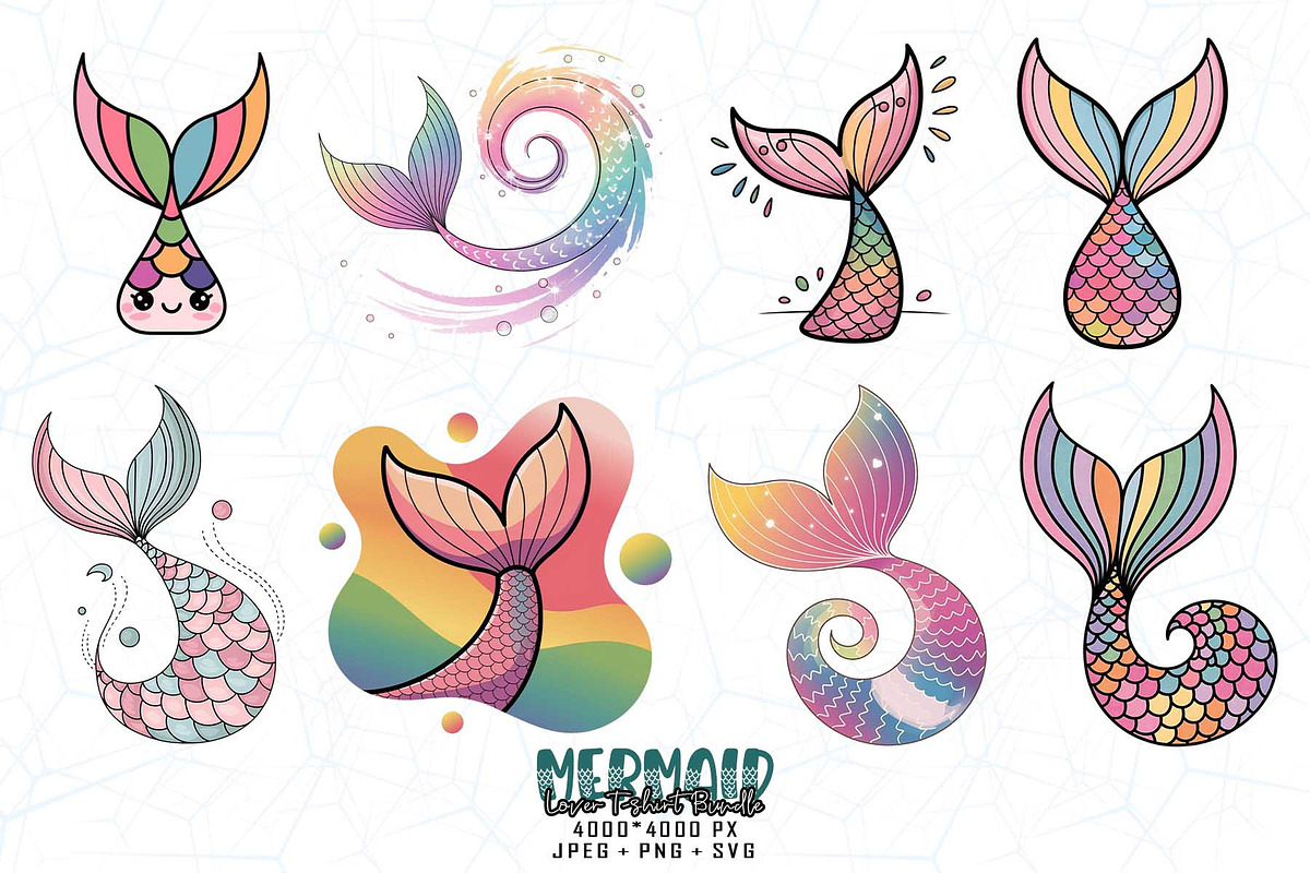 Mermaid Lover Illustration Bundle, an Object Illustration by Sofia's Fashion (Photo 2 of 3)