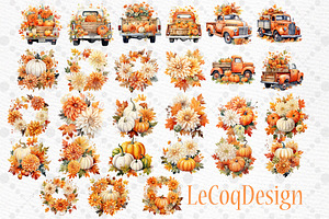 Fall Clipart Pumpkins Arrangements