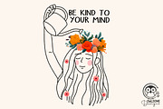 Be Kind To Your Mind Png, a Graphic by Owlsome.Designs (Thumbnail 1 of 3)