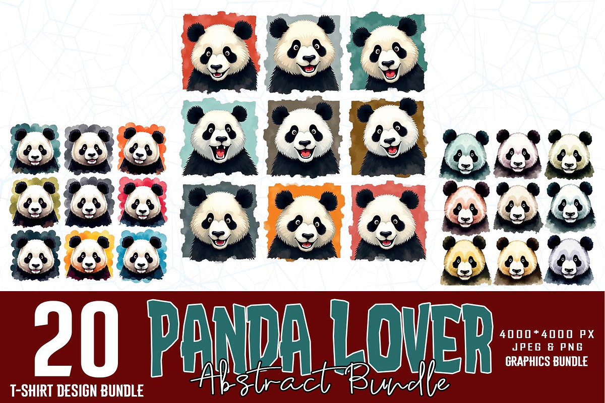 Cute Panda Collage Style PNG Bundle, an Illustration by Sofia's Fashion (Photo 1 of 3)
