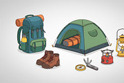 21 Camping Gear Vector Set, an Object Graphic by adenpinkstore (Thumbnail 8 of 9)