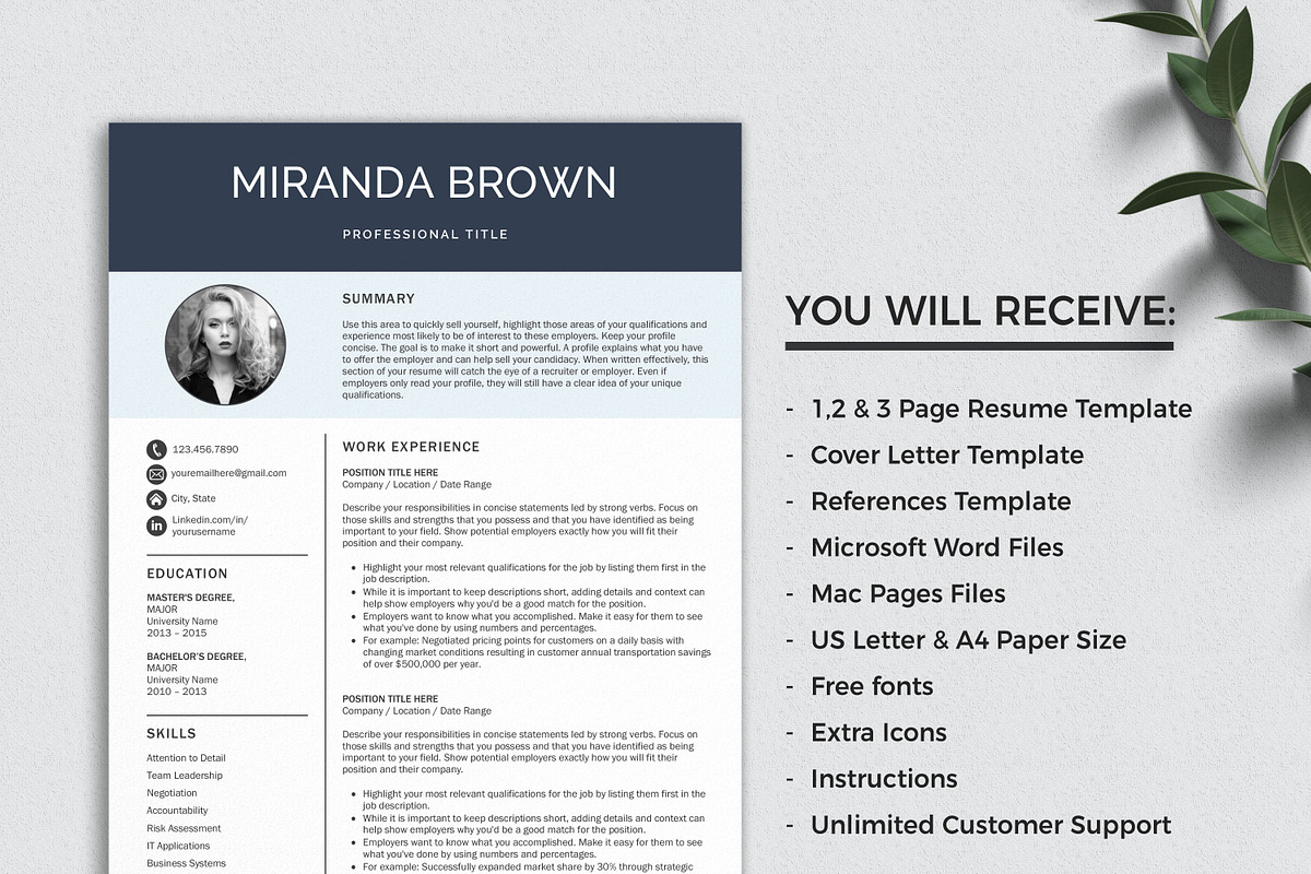 Resume with Photo / CV Template, a Resume Template by Klamp Studio (Photo 8 of 11)