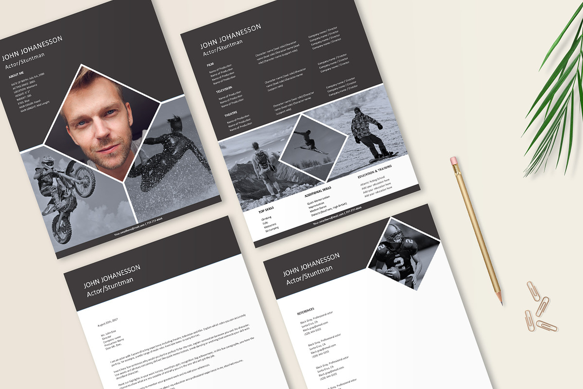 Stuntman, Actor Resume Template Word, a Resume Template by Stanin Studio (Photo 7 of 10)