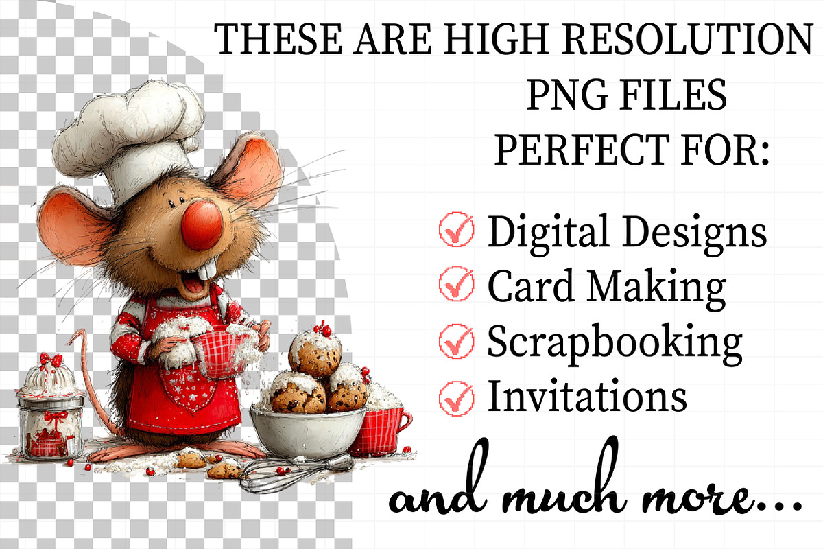 Whimsical Mouse Christmas Clipart, an Illustration by Daily.Designs (Photo 2 of 7)