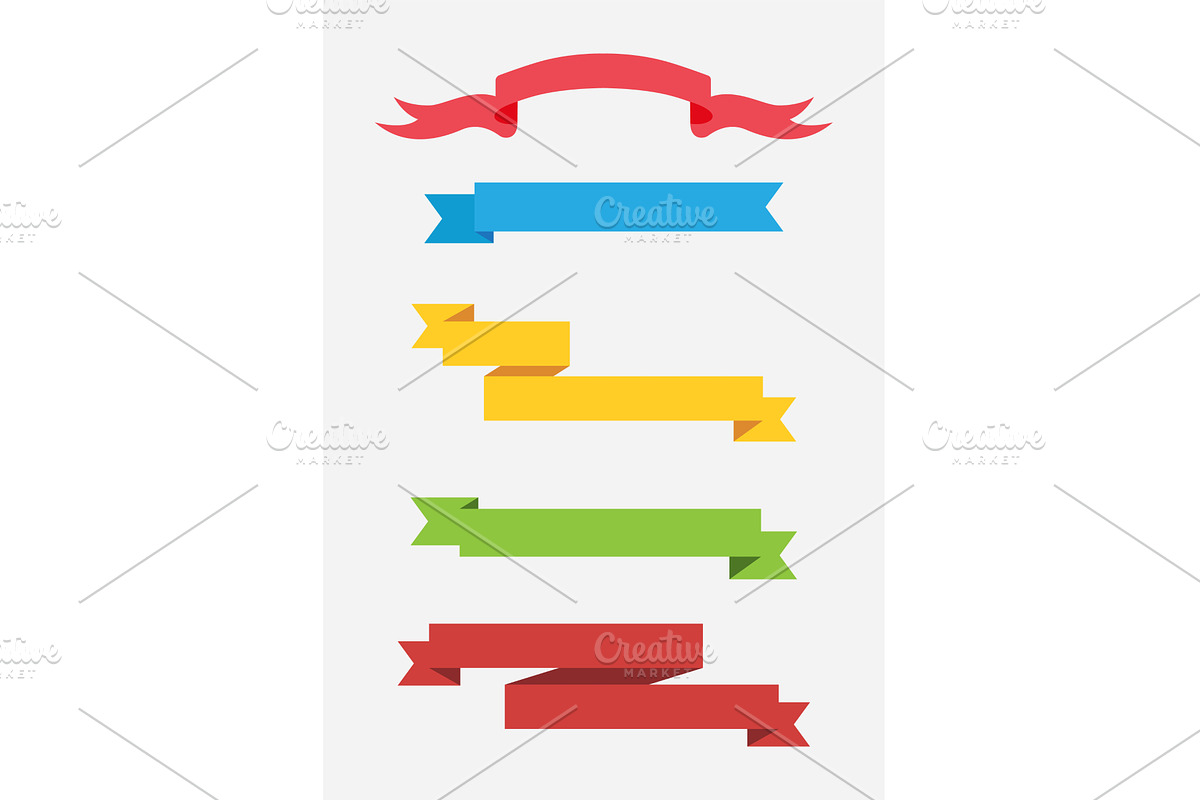 Different retro ribbons set. Icons, an Object Illustration by the8monkey