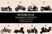 Motorcycle Dingbats Font, a Symbol Font by Minimalartstudio (Thumbnail 1 of 8)