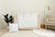 Minky Blanket, Crib Sheet + Pillow, a Product Mockup by JENLYNN Stock Shop (Thumbnail 3 of 5)