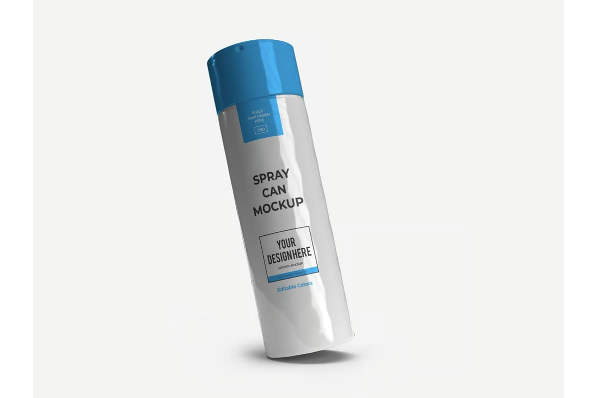 Aerosol Spray Bottle Mockup Template, a Packaging Mockup by DesignRushMarket (Photo 4 of 11)