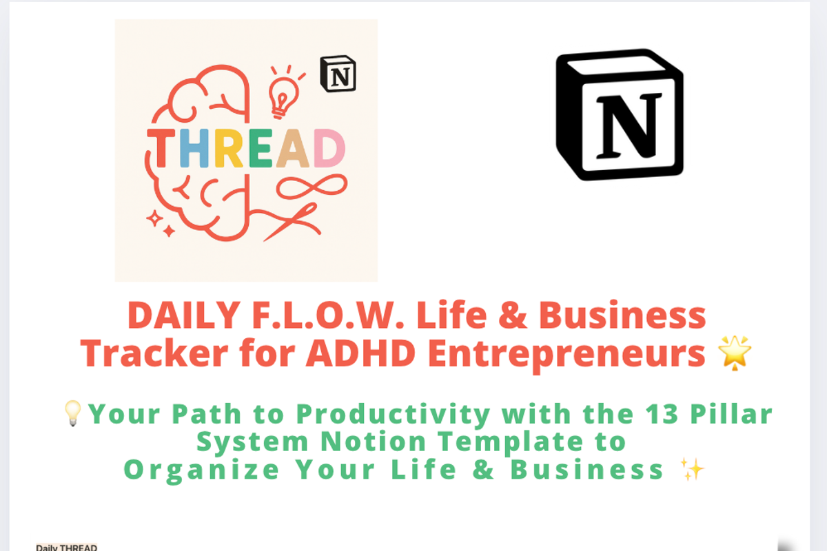 Life & Biz Tracker Notion Template, an App Template by Red Thread Studio (Photo 2 of 3)