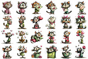 Watercolor Valentine Cat Clipart Bun, an Illustration by Daily.Designs (Thumbnail 5 of 5)