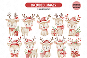 Cute Christmas Deer Clipart Set, an Illustration by TatiMockup (Thumbnail 2 of 4)