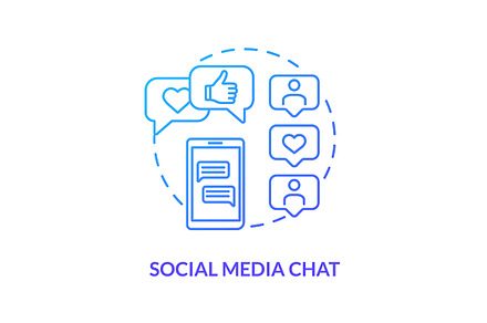 Social media chat blue concept icon, an Outline Icon by bsd studio