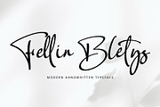 Fellin Blettys, a Script Font by pineungtype (Thumbnail 1 of 8)