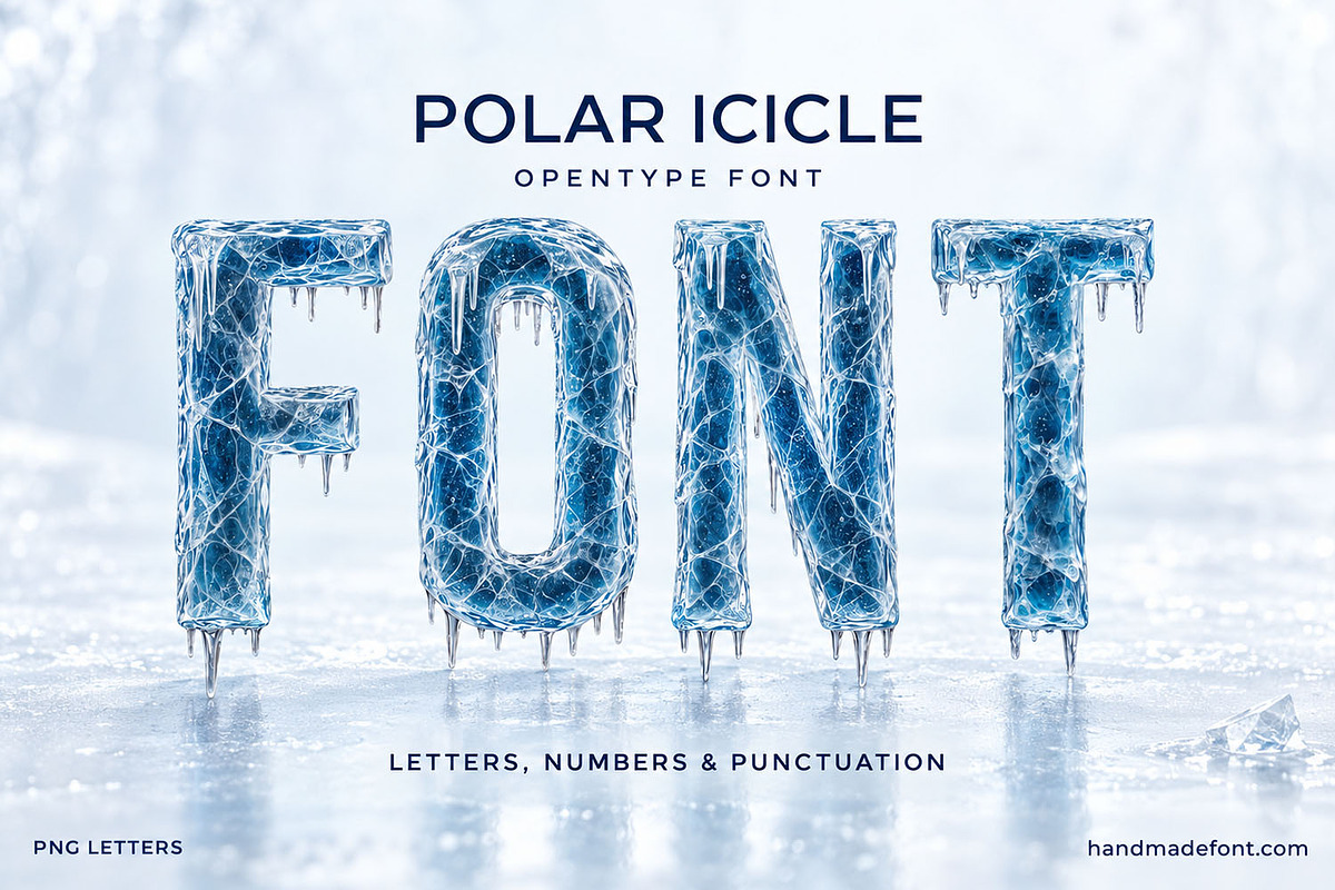 Polar Icicle Font, a Sans Serif Font by Handmadefont (Photo 1 of 15)