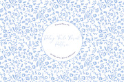 Ditsy Toile Floral - Blue and White, a Pattern Graphic by Mieken Petra Designs (Thumbnail 1 of 3)