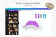 Dinosaur clipart and pattern kids, an Animal Illustration by polikarpovaart (Thumbnail 2 of 12)