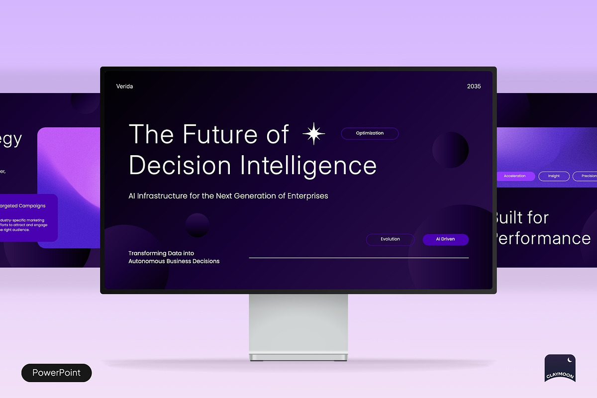 AI Company Pitch Deck, a Presentation Template by Claymoon Lab (Photo 1 of 6)