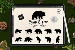 Bear Stamp Brushes for Procreate